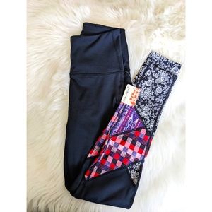 FREE PEOPLE MOVEMENT Dare Devil Multi Print Active Wear Compression Leggings